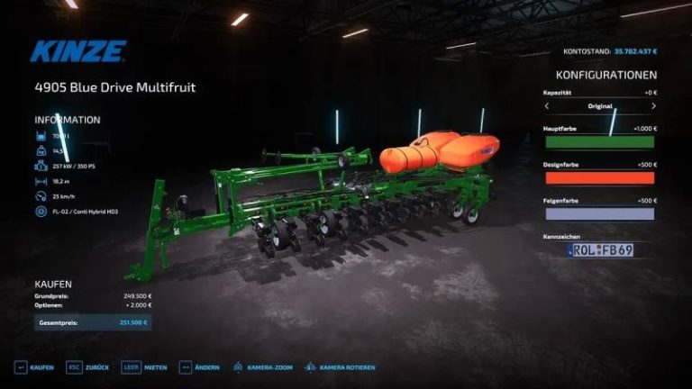 FS22 KINZE 4905 BLUE DRIVE MULTIFRUIT V1 5 0 0 Farming Simulator 19