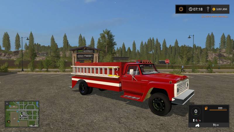 1972 FORD F600 FIRE TRUCK V1.0 • Farming simulator 19, 17, 22 mods