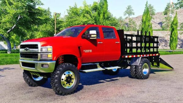 FS19 CHEVROLET SILVERADO 4500 HD STAKE TRUCK V1.0 • Farming simulator ...