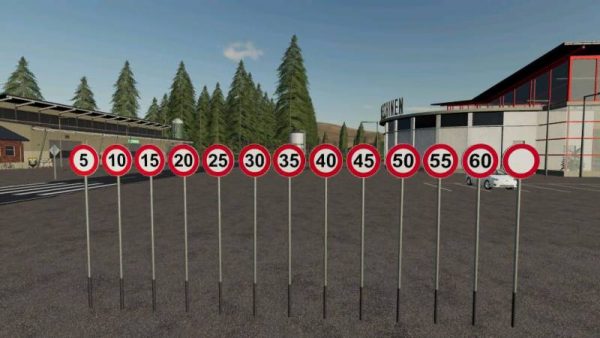 Fs19 Speed Limitrestriction Signs Prefab V1010 • Farming Simulator 19 17 22 Mods Fs19 8943