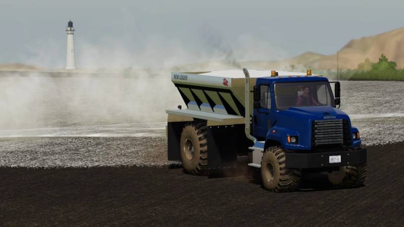 FS19 FREIGHTLINER 108SD WITH NEW LEADER L4330G4 LIME / FERTILIZER ...