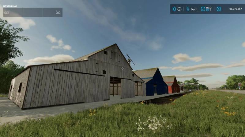 FS22 WOODEN BARN IN WHITE, RED, BROWN OR BLUE V3.0 • Farming simulator ...